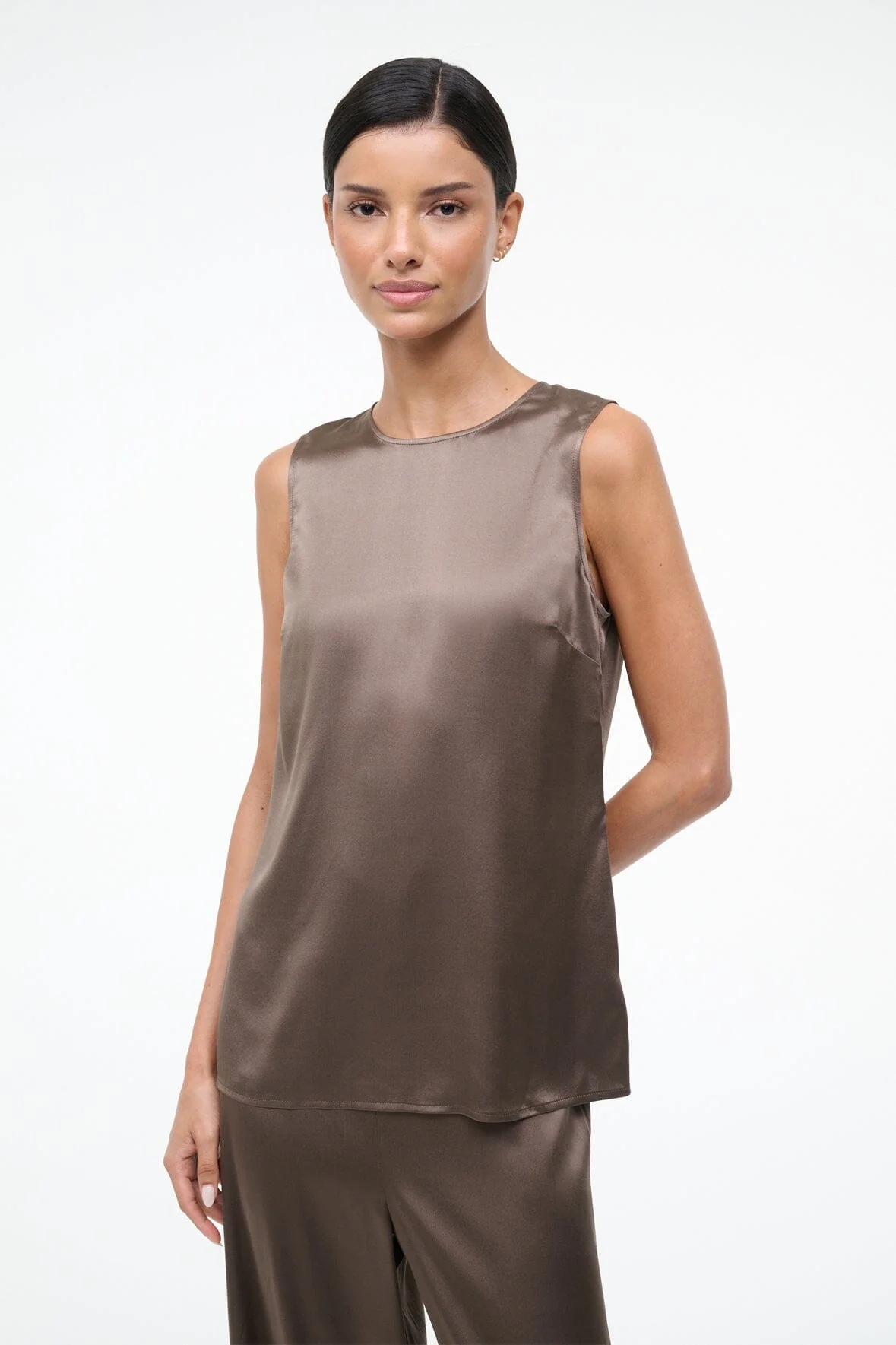 BRONTE SILK TOP | TRUFFLE - Image 2