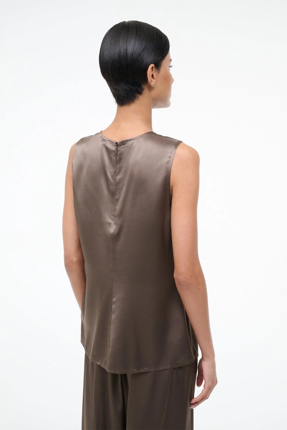 BRONTE SILK TOP | TRUFFLE - Image 3