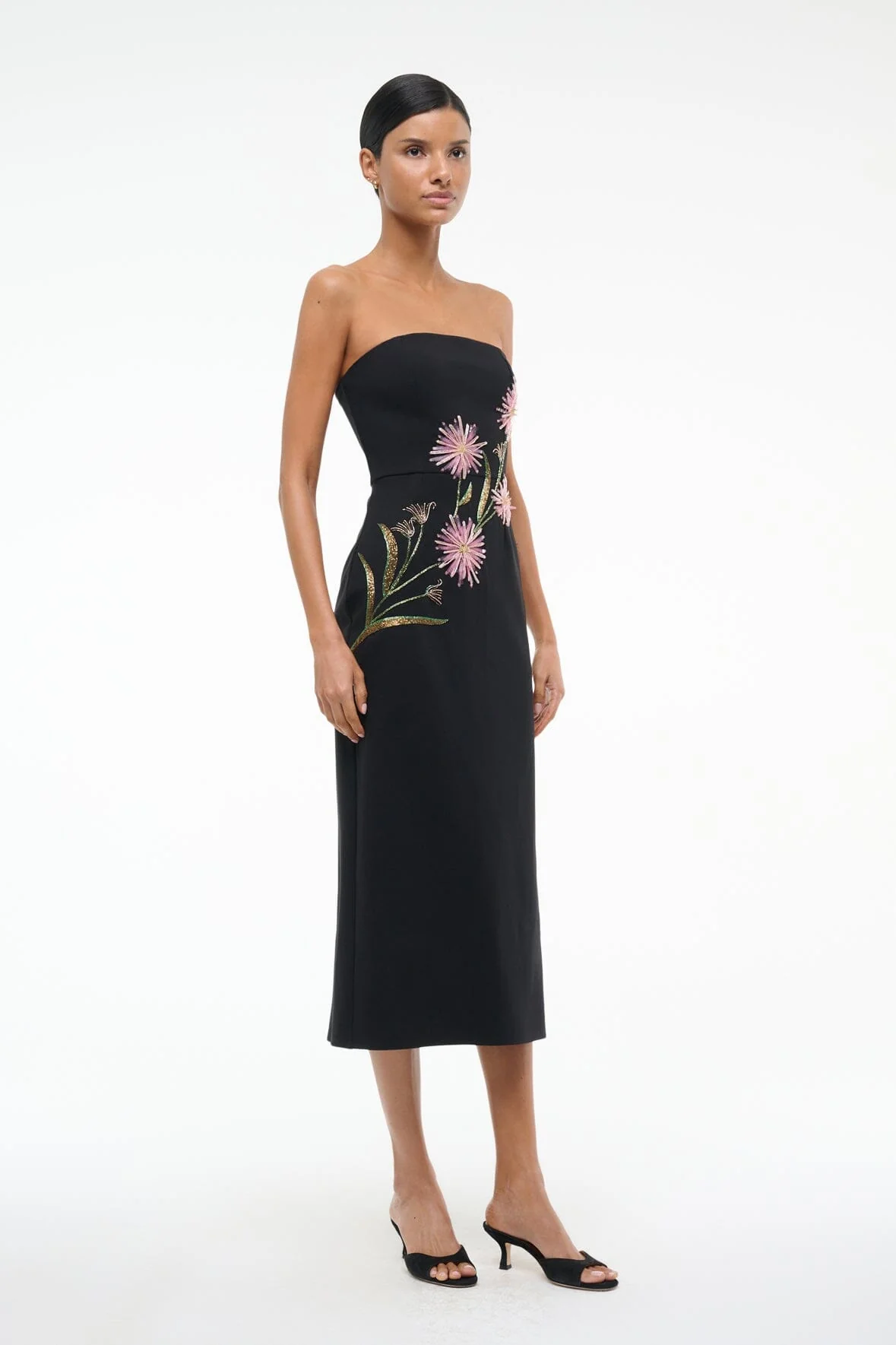 BROOKE DRESS | DAHLIA DAYDREAM BLACK - Image 3
