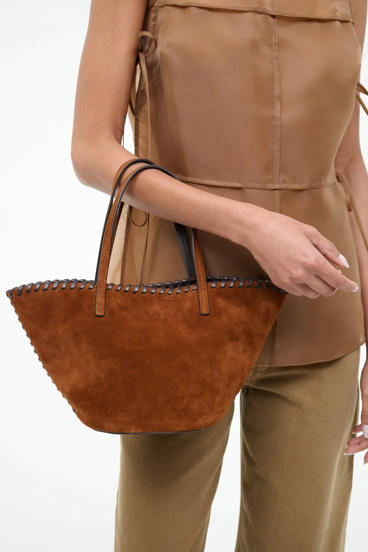 CARO BUCKET BAG | TABAC SUEDE ESPRESSO - Image 4