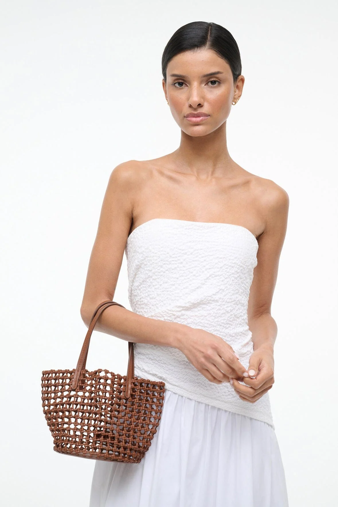 CARO BUCKET BAG | TAN WOVEN - Image 2