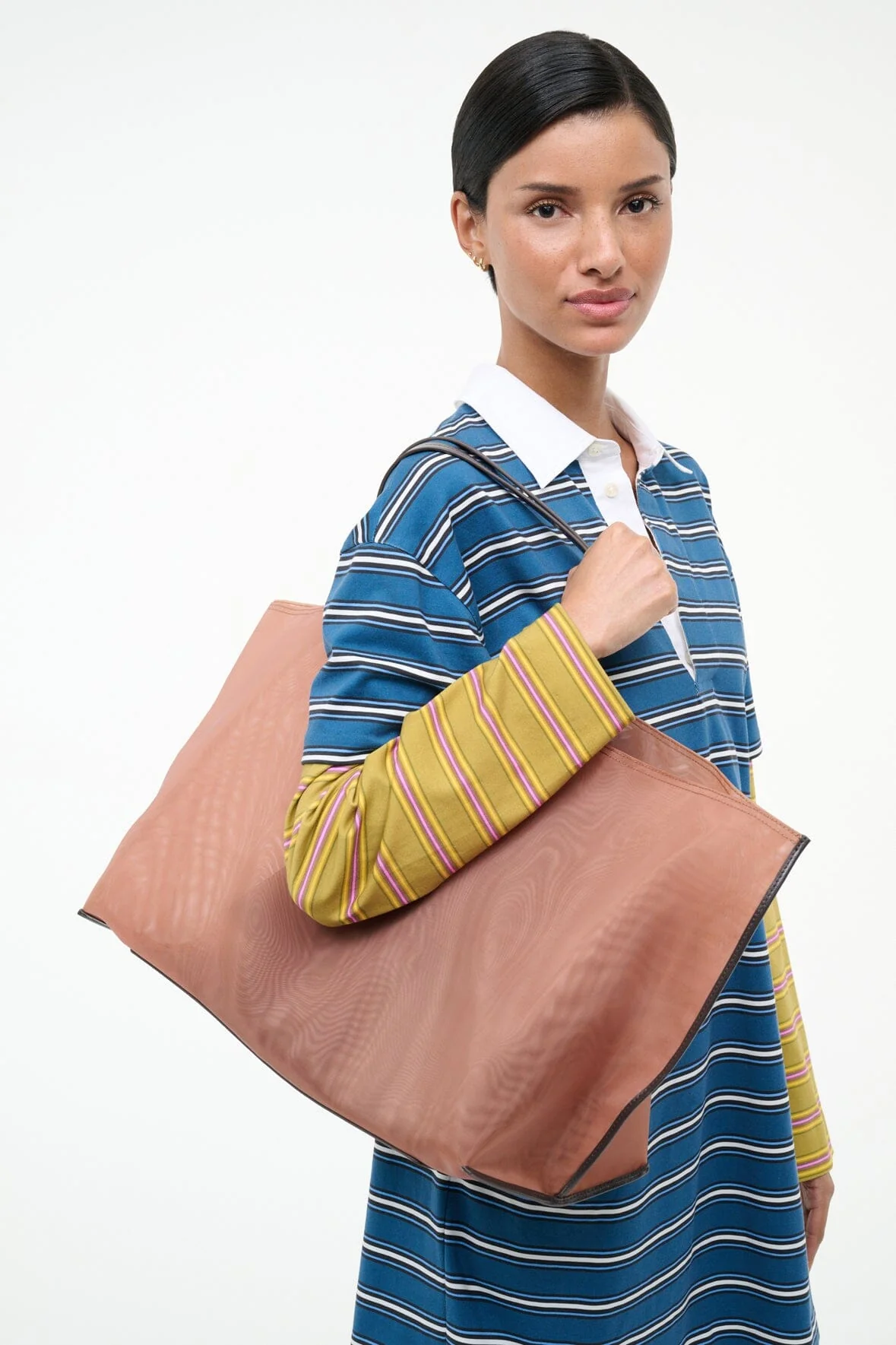 CHRISTOS LARGE MESH TOTE | CAMEL - Image 2