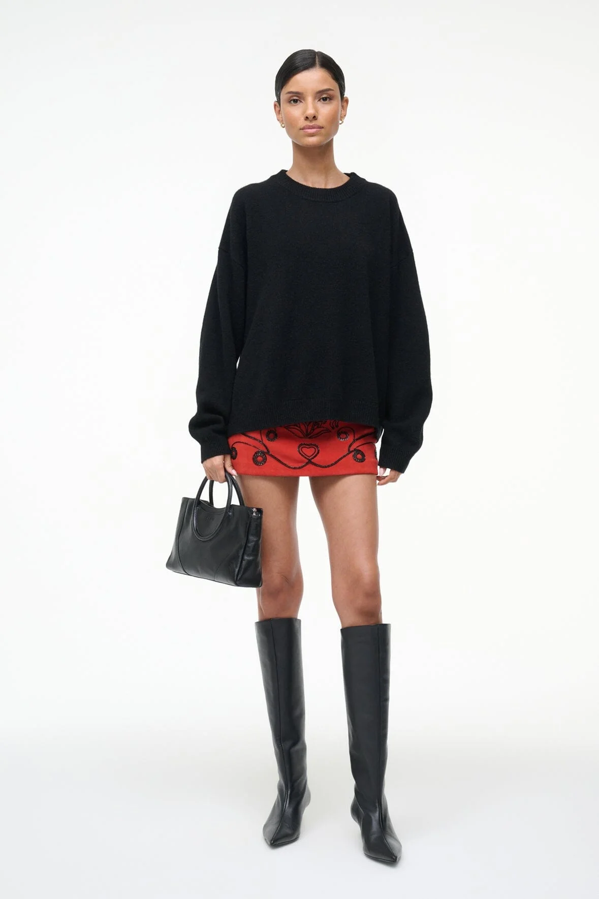 CREST SUEDE SKIRT | CAYENNE BEADED - Image 6