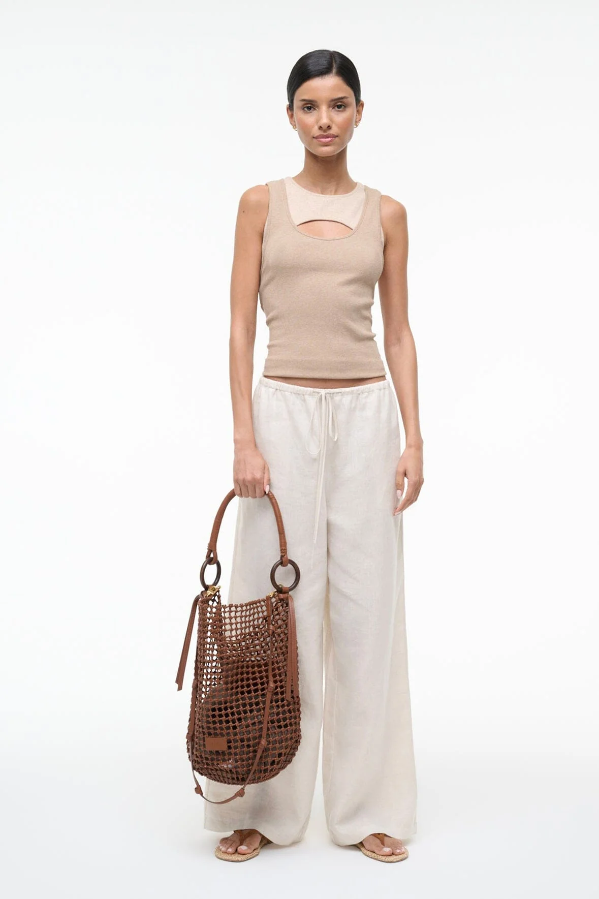 DEL MAR BUCKET BAG | TAN WOVEN - Image 4