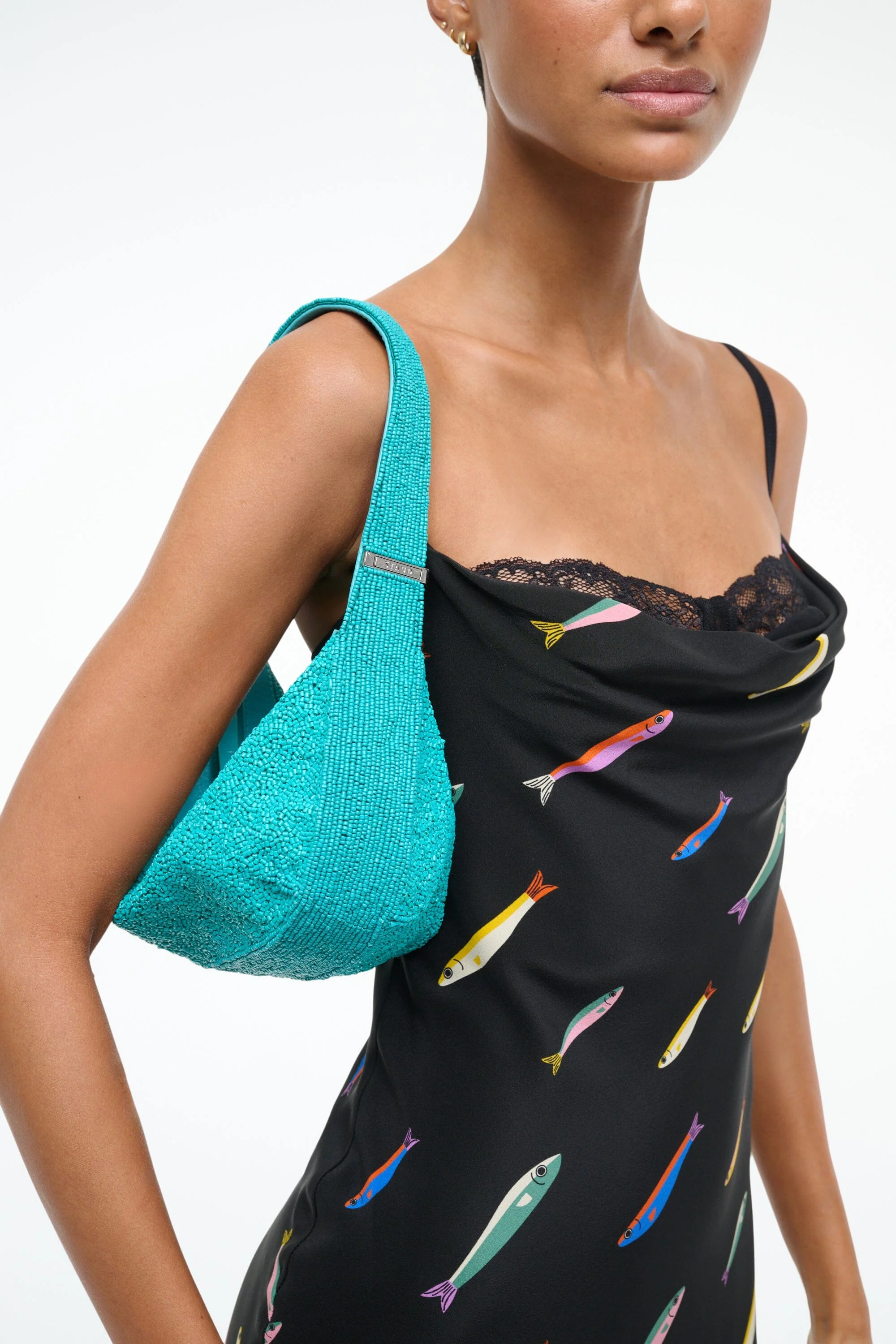 DEMY BEADED SHOULDER BAG | TEAL - Image 2