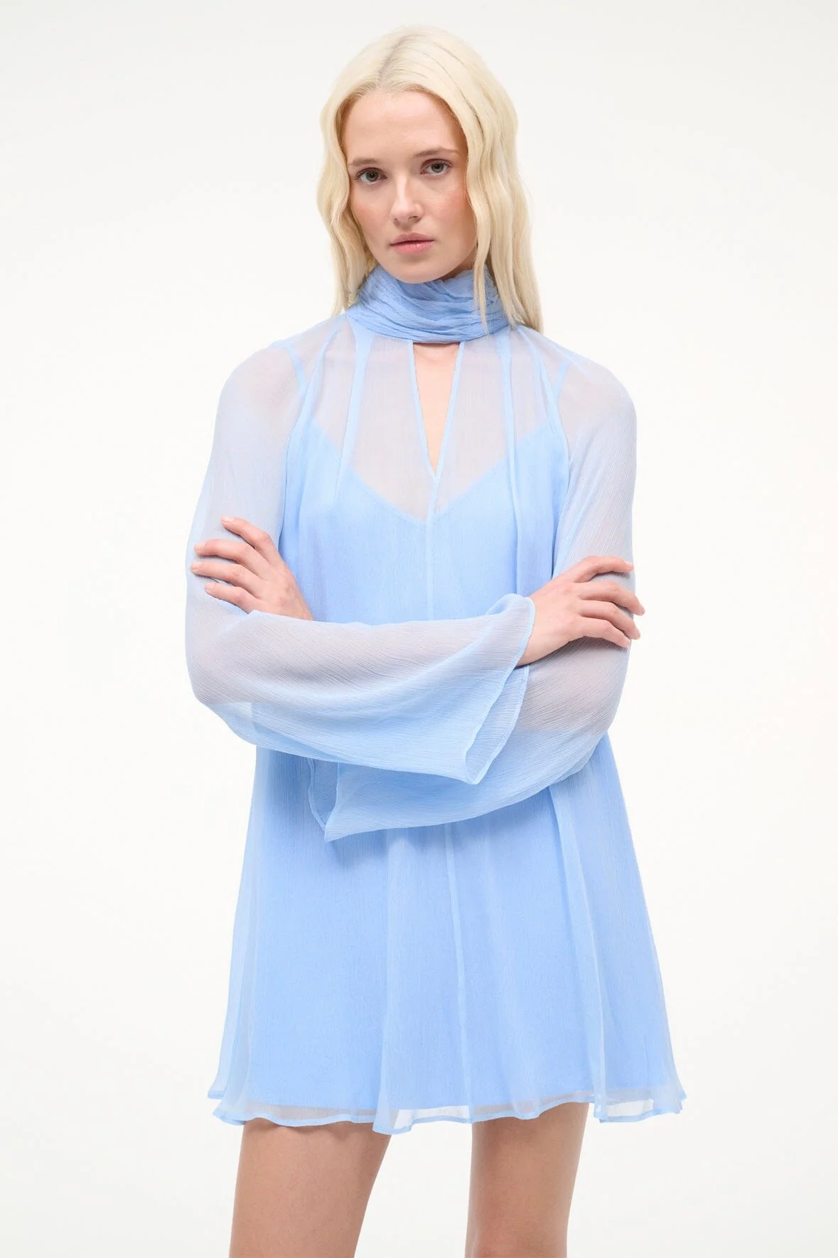 ESTHER MINI DRESS | CLEAR BLUE - Image 2