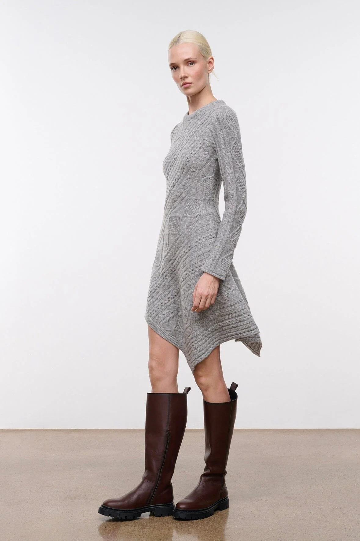 EVA SWEATER DRESS | HEATHER GREY - Image 4