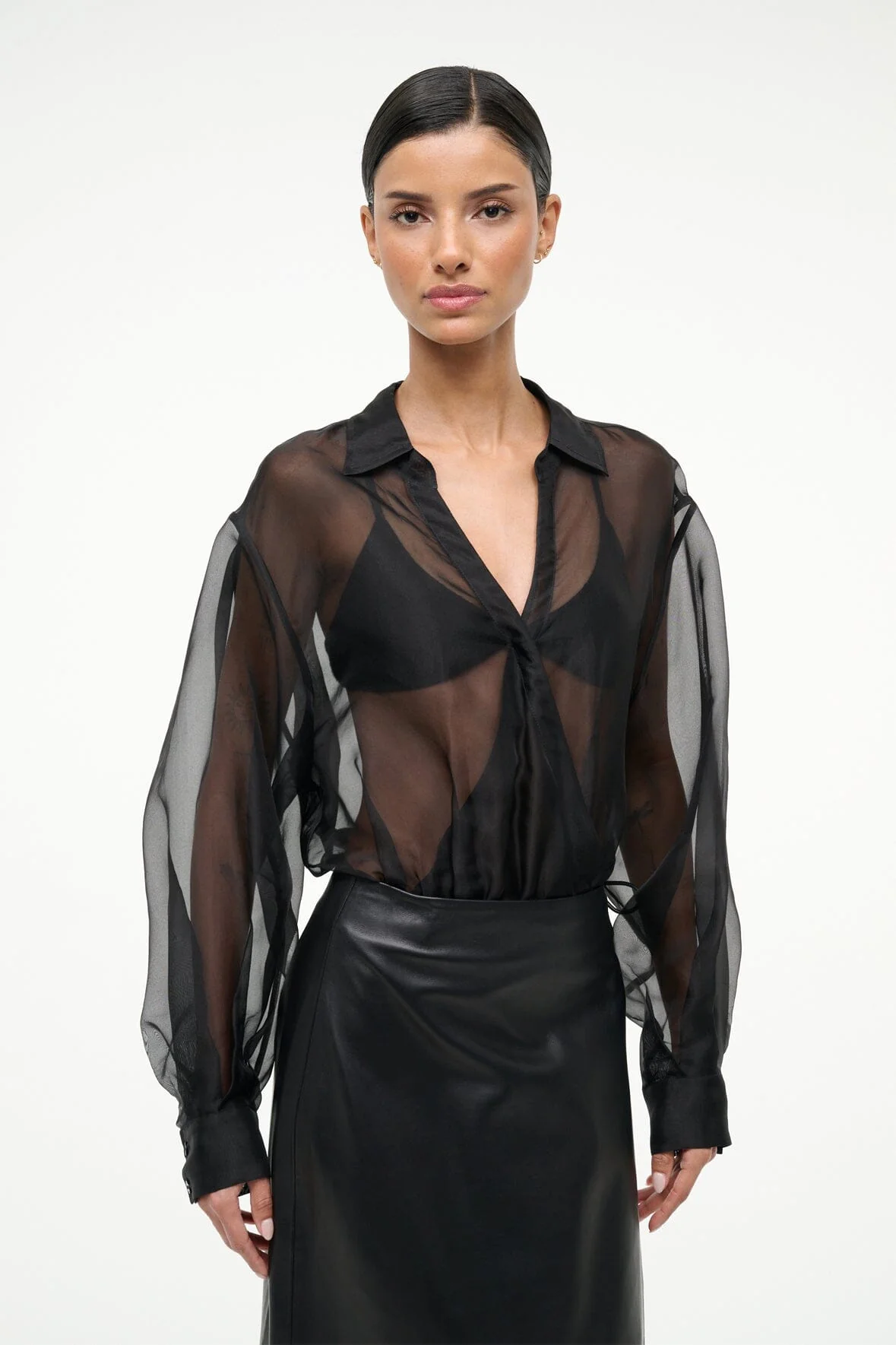 EVE SILK BODYSUIT | BLACK