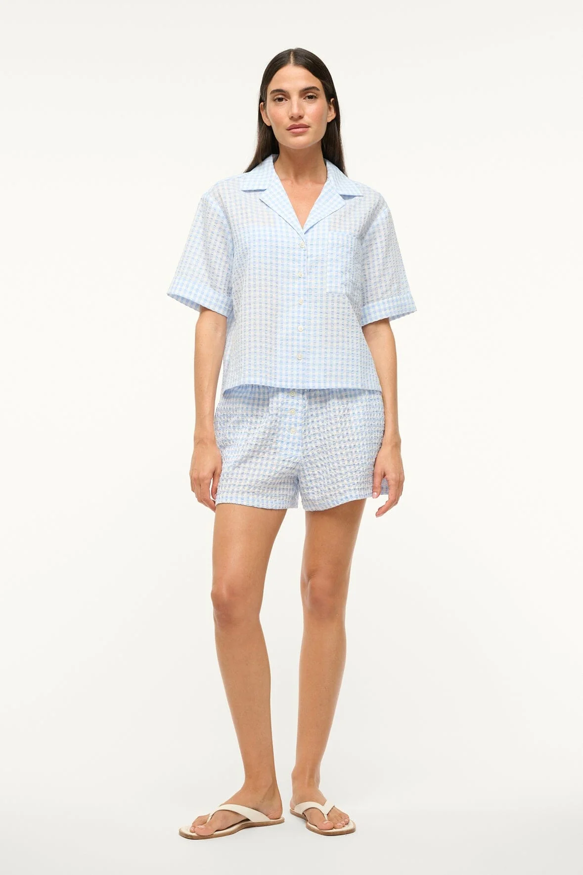 GABI COVERUP SHORT | SKY GINGHAM - Image 7