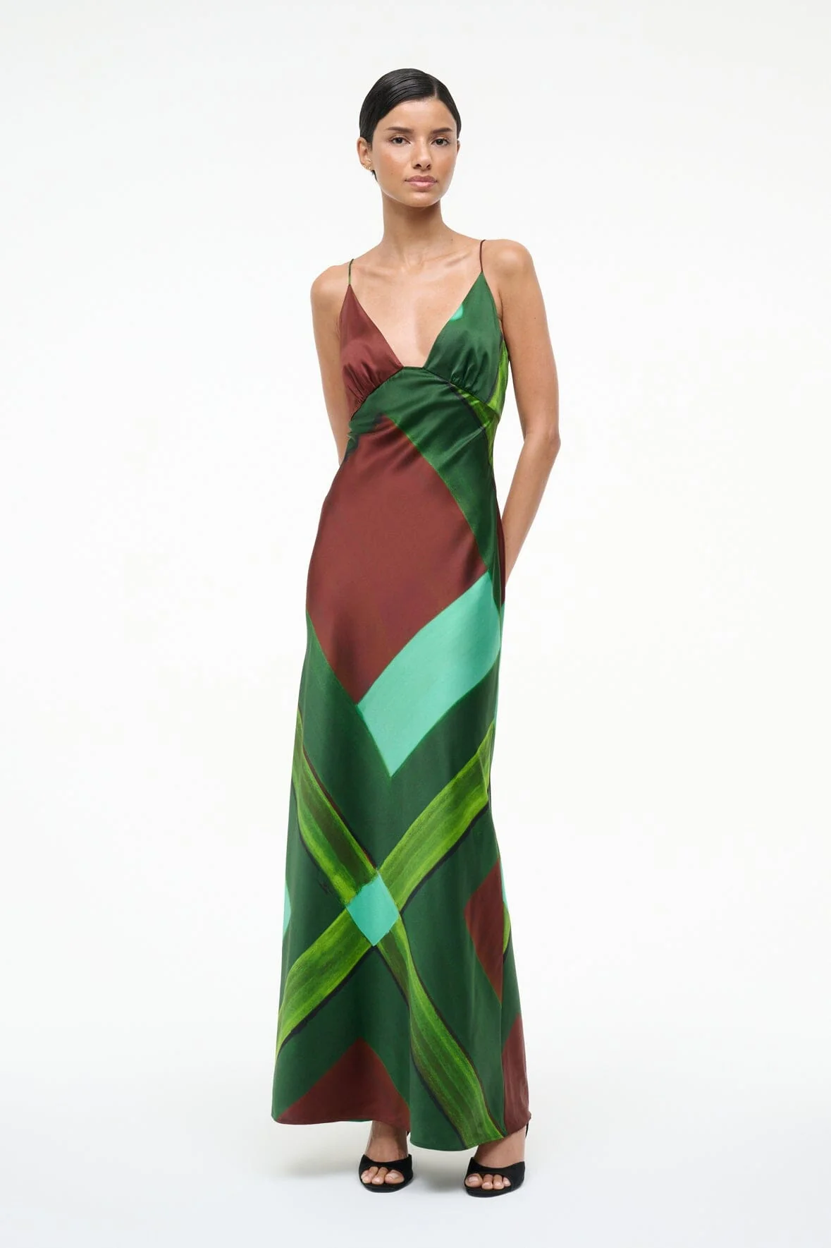 HANK SILK DRESS | EMERALD PRISM