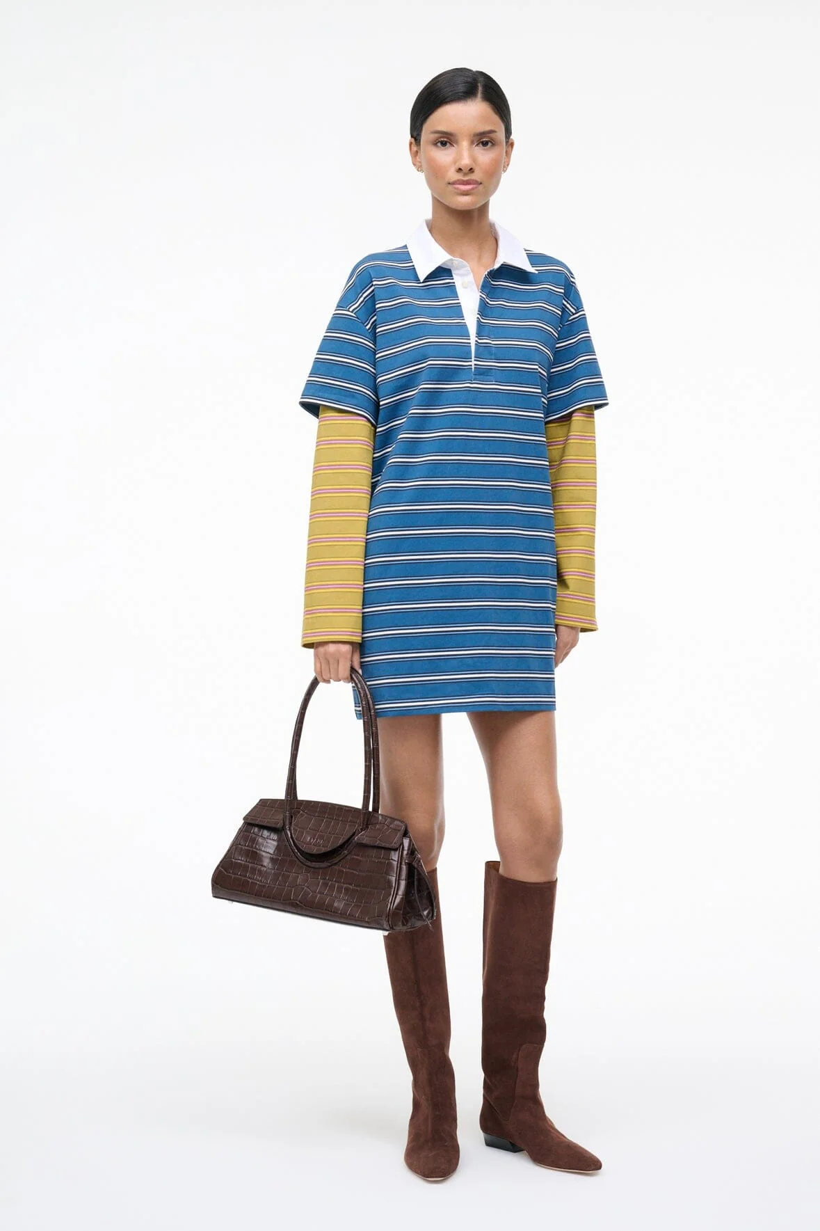 IVAR DRESS | CHARTREUSE STRIPE NAUTIC STRIPE - Image 3