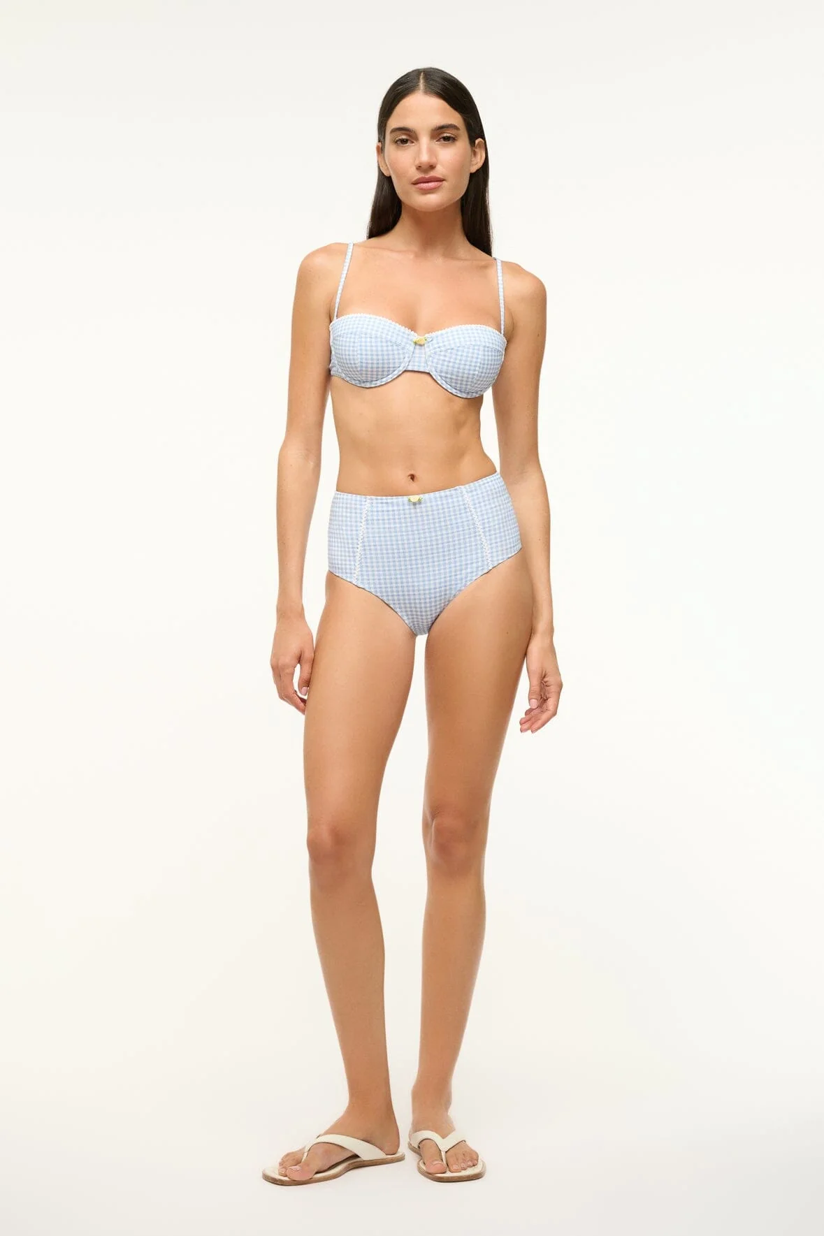 JO BALCONETTE BIKINI TOP | SKY MICRO CHECK - Image 3