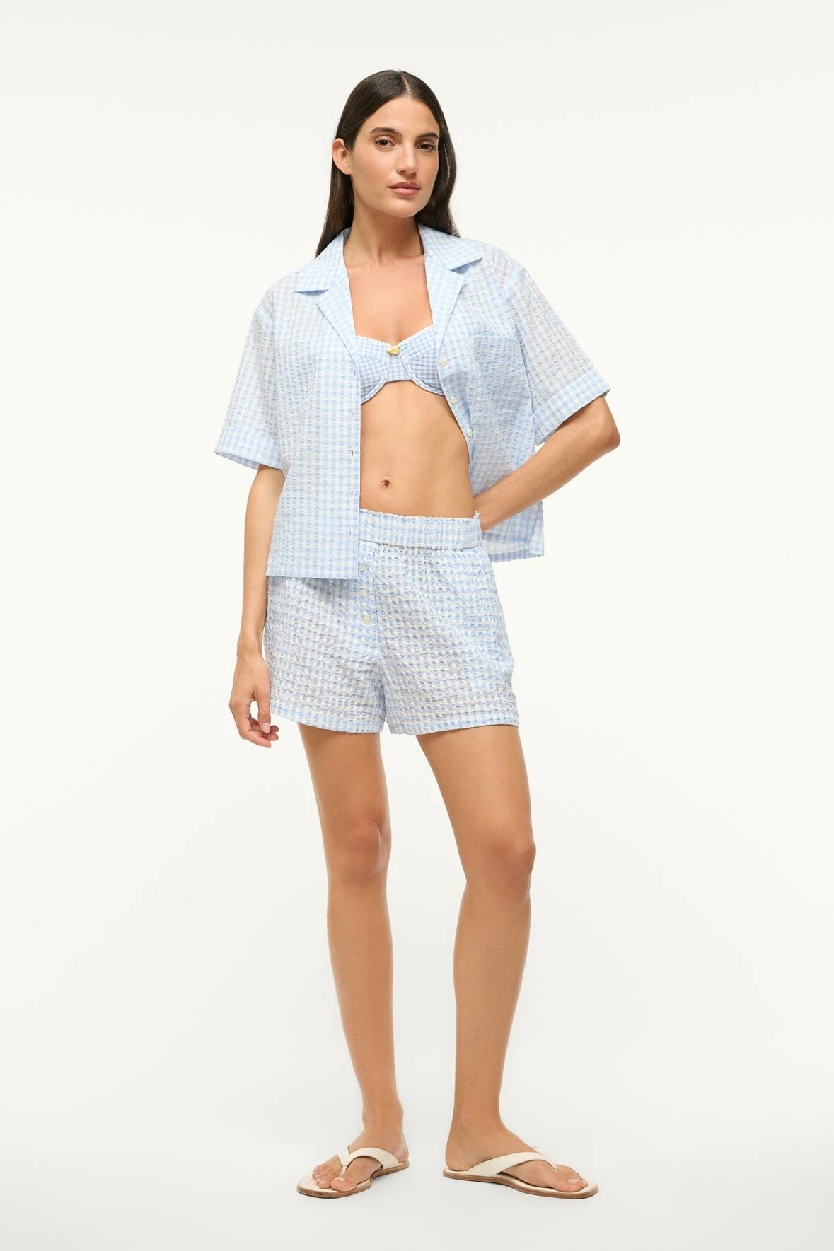 JO BALCONETTE BIKINI TOP | SKY MICRO CHECK - Image 6