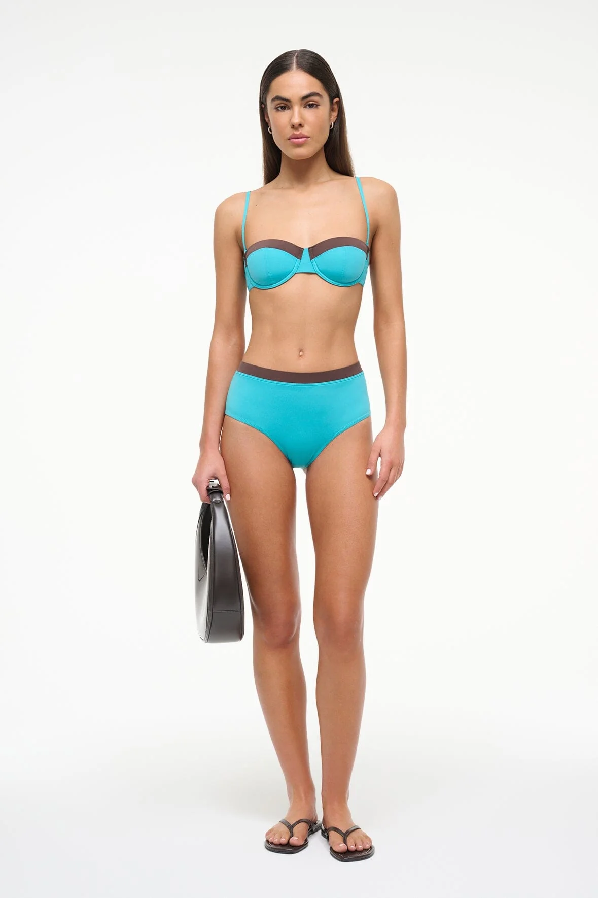 JO BALCONETTE BIKINI TOP | TEAL DARK CHOCOLATE - Image 3