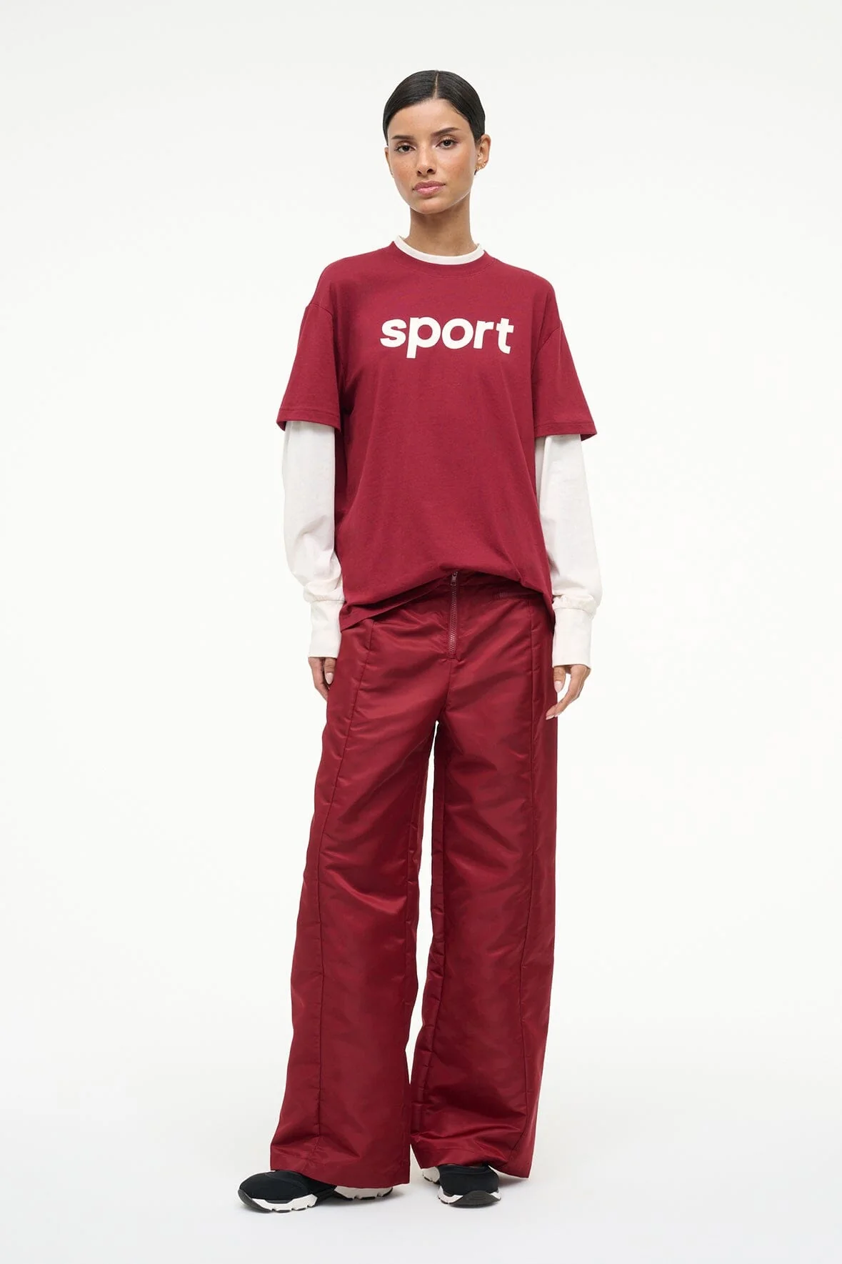 JUNIOR LONG SLEEVE TEE | IVORY DEEP RED - Image 3