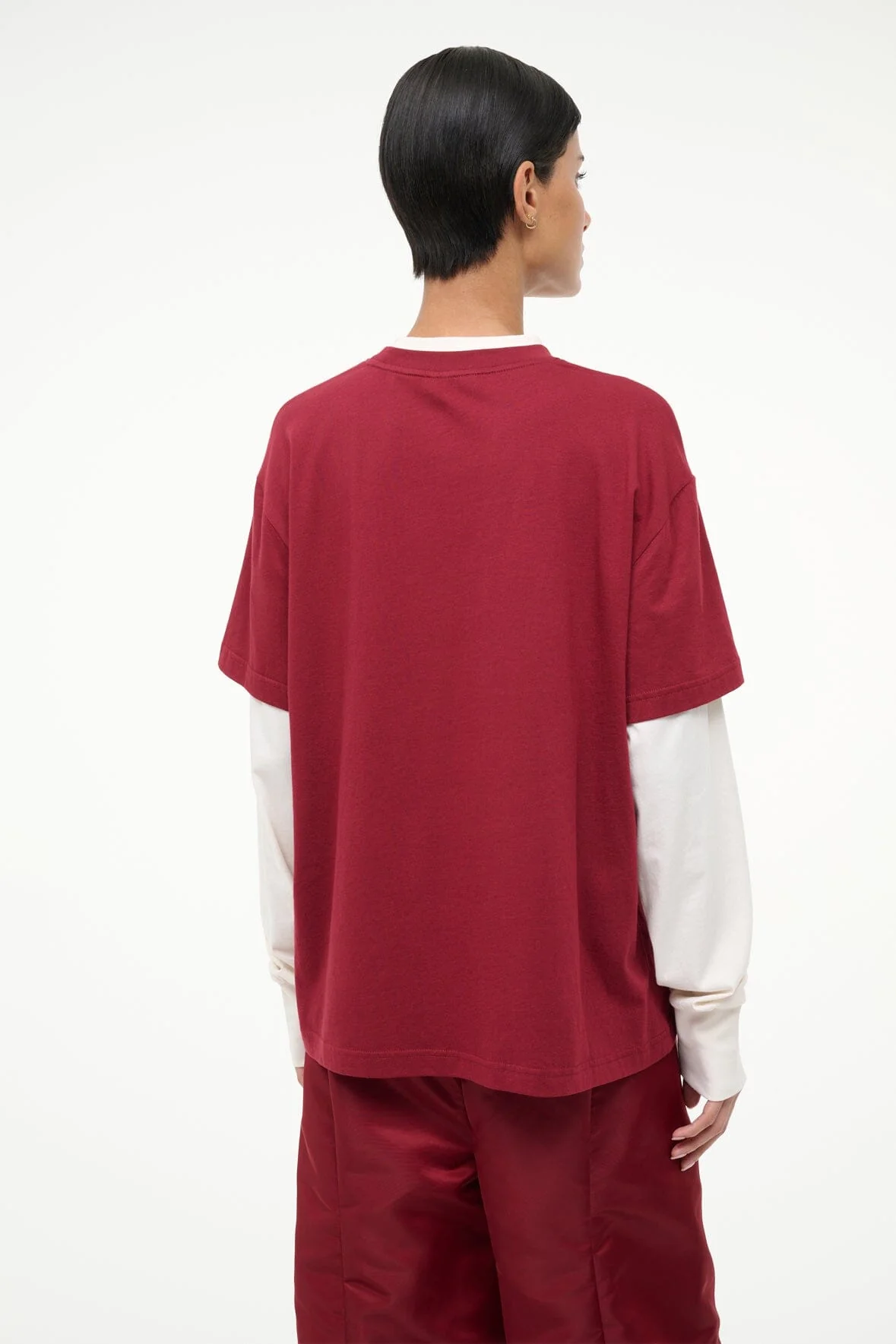 JUNIOR LONG SLEEVE TEE | IVORY DEEP RED - Image 4