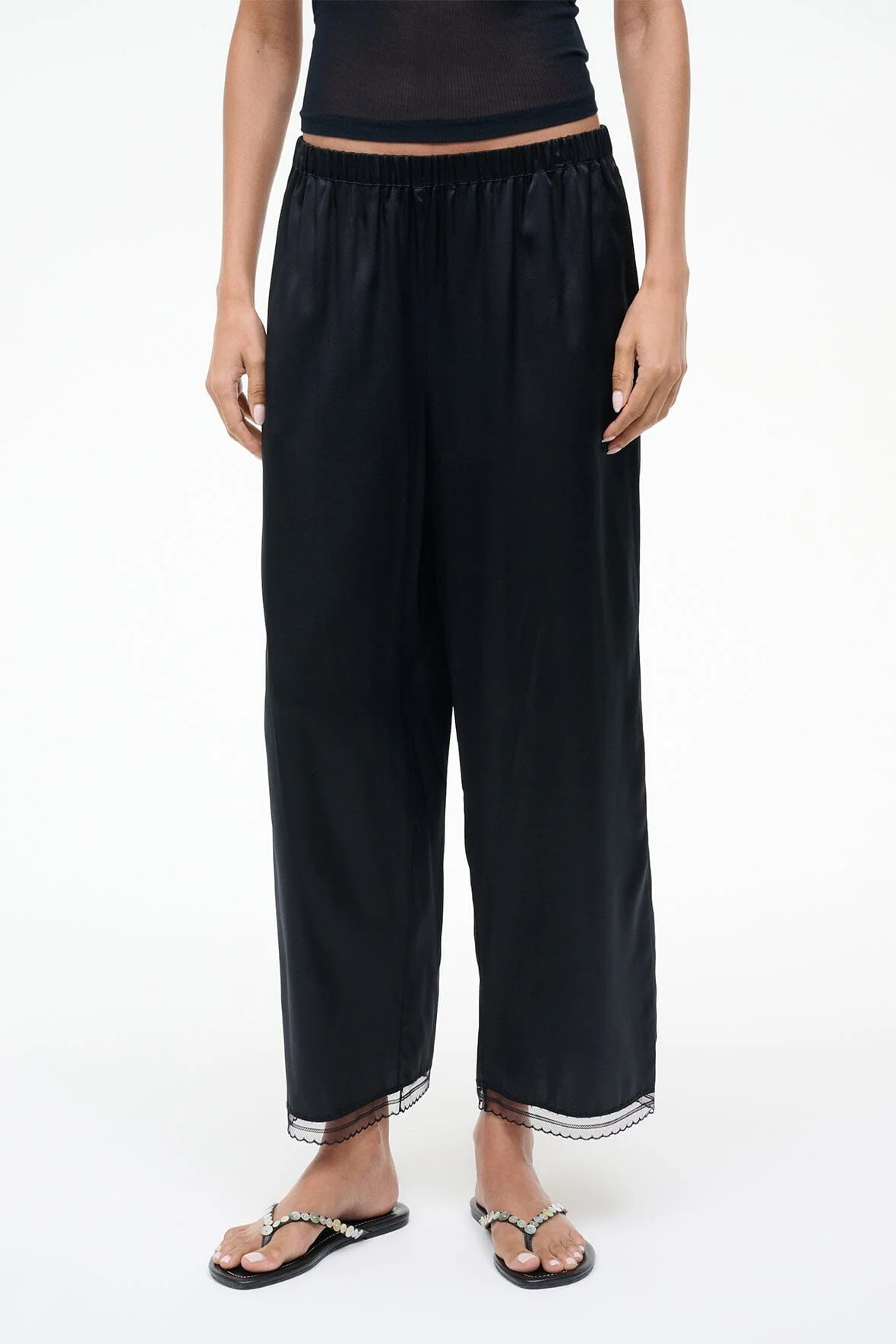 KIRBY SILK CROPPED PANT | BLACK - Image 2