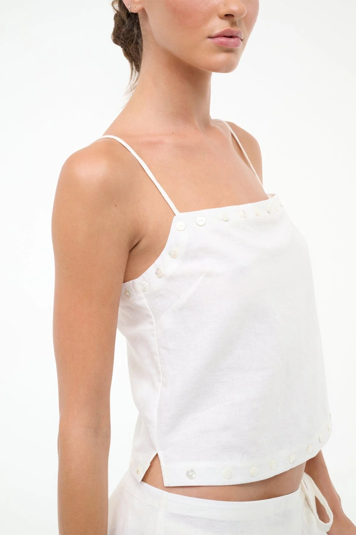 KIRRA LINEN TANK | IVORY - Image 3