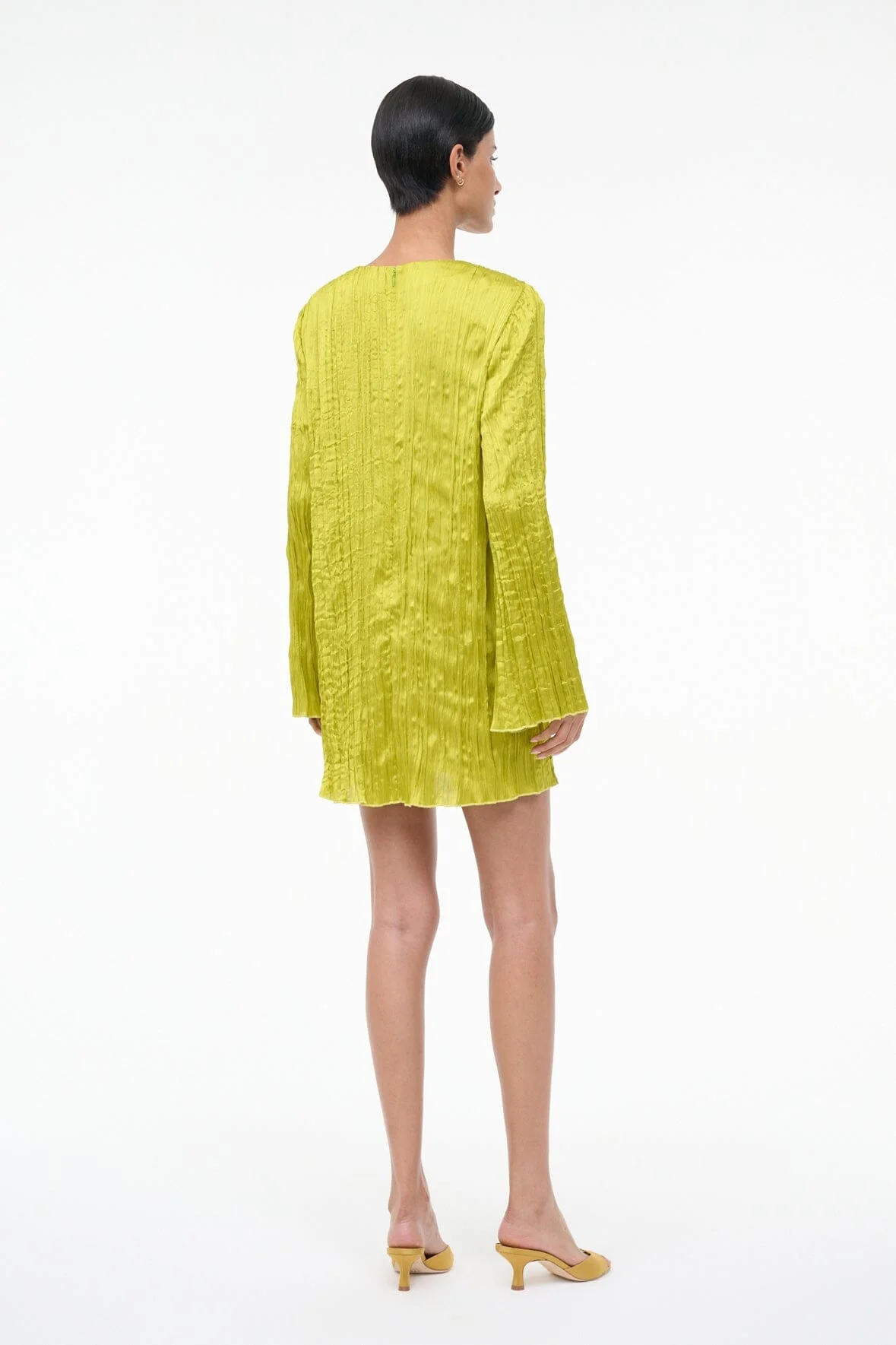 KONA DRESS | CHARTREUSE PLISSE - Image 3