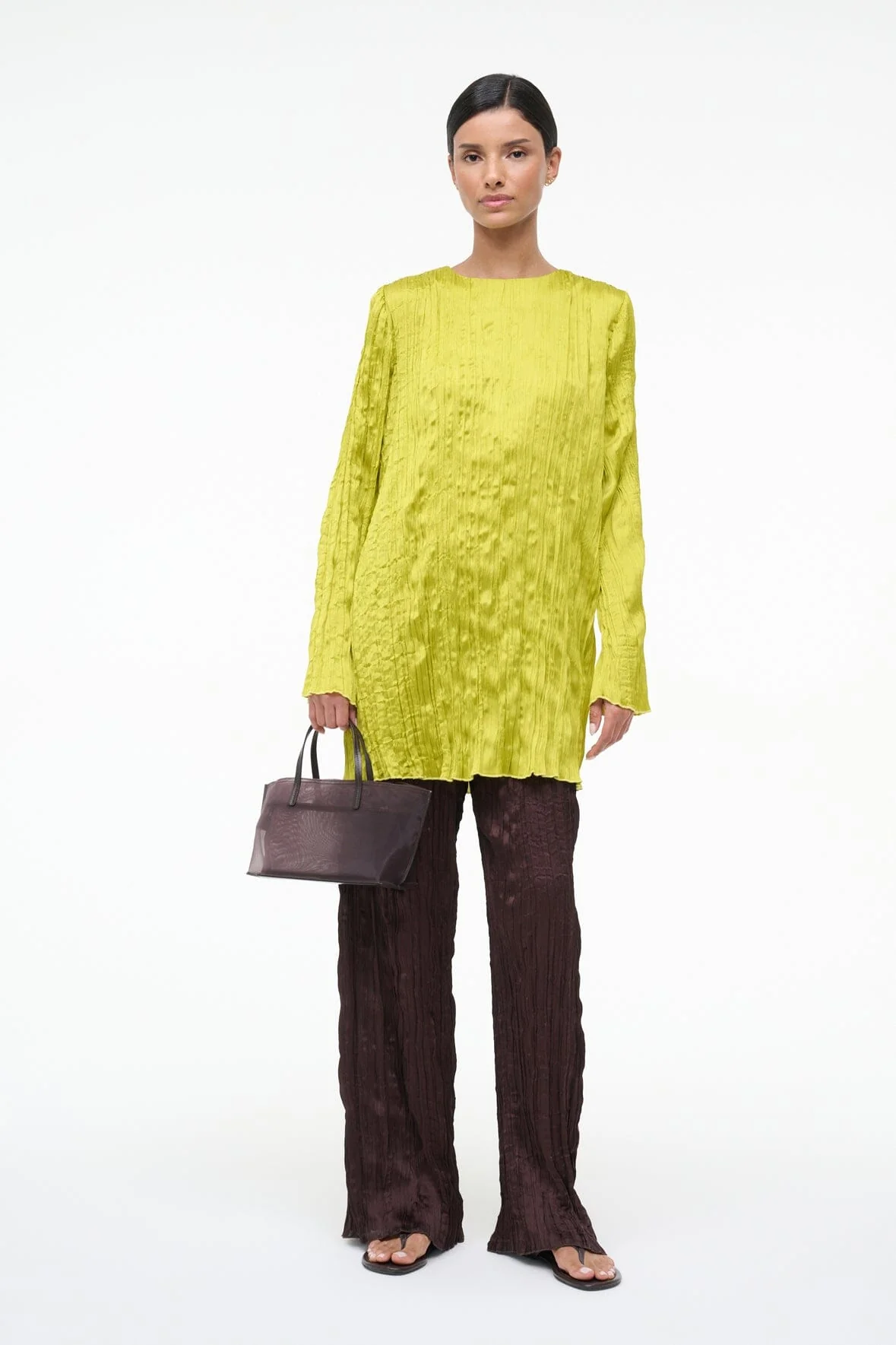 KONA DRESS | CHARTREUSE PLISSE - Image 5