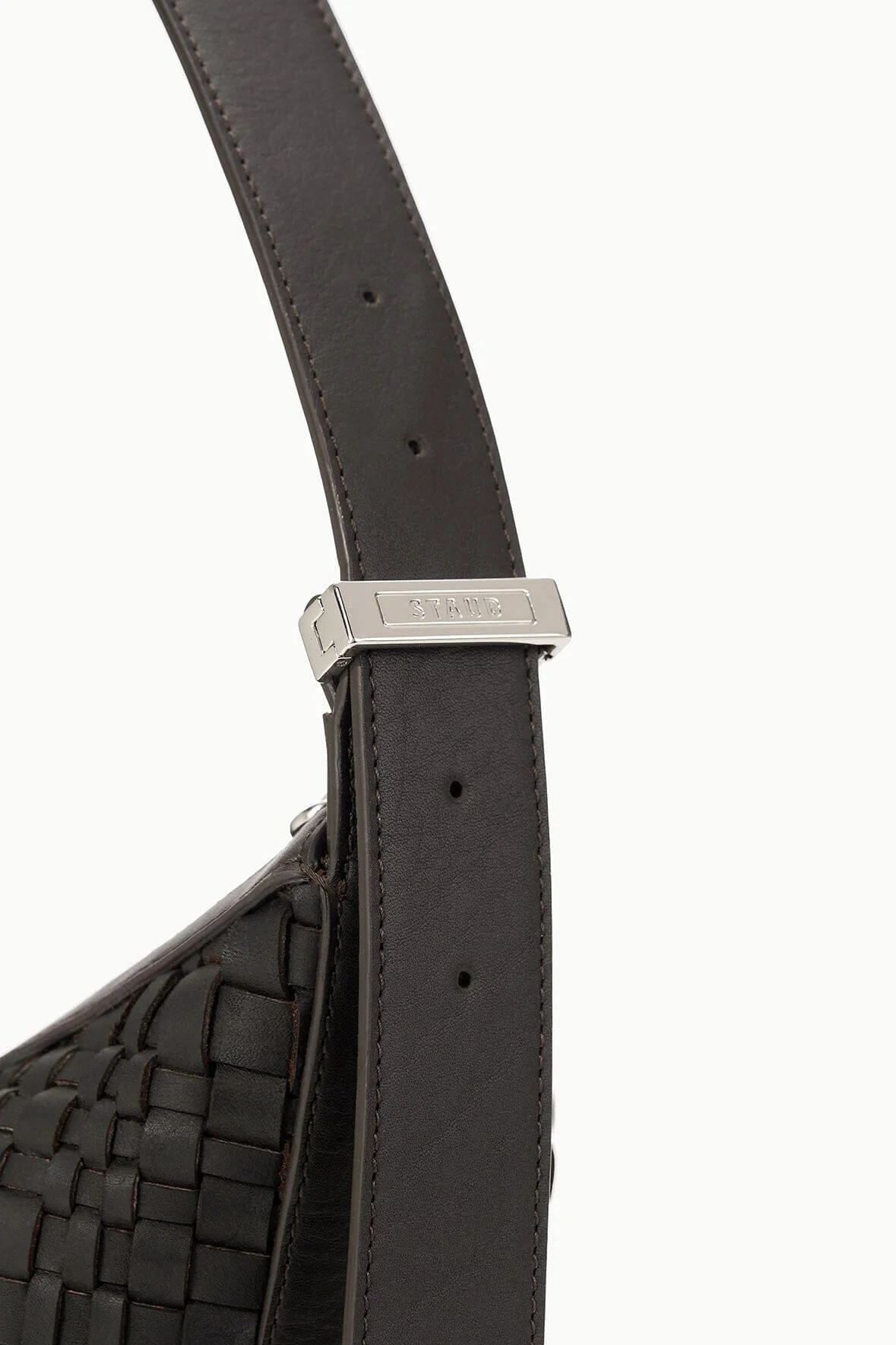 LARGE DEMY SHOULDER BAG | ESPRESSO WOVEN LEATHER - Image 5