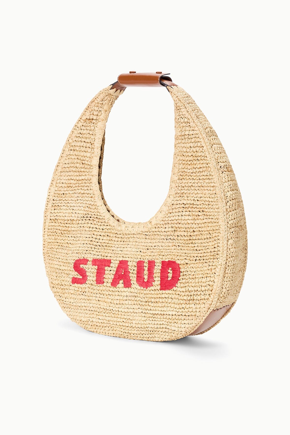 LARGE RAFFIA MOON TOTE BAG | GREAT WHITE - Image 2
