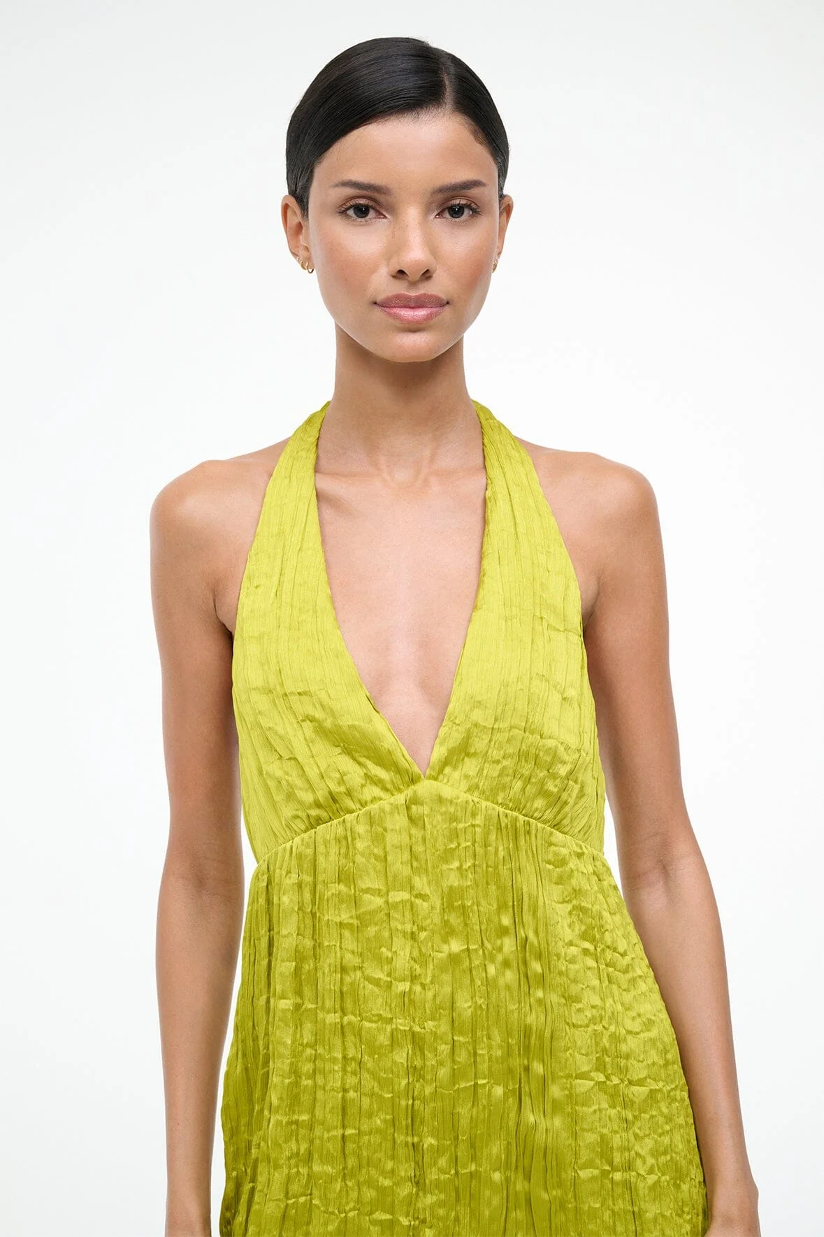 LAURIE DRESS | CHARTREUSE PLISSE - Image 5