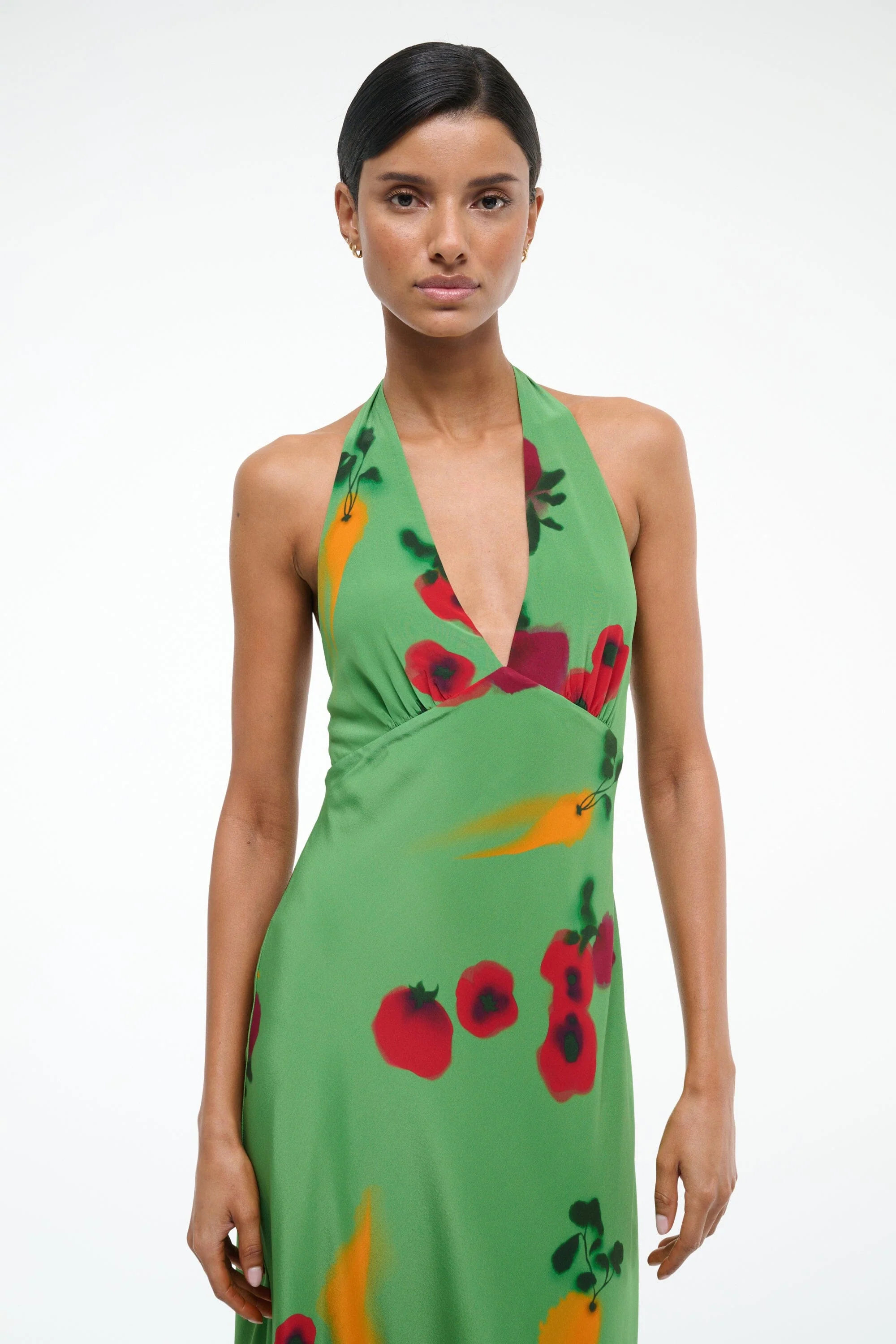 LUCCA SILK DRESS | FARMERS MARKET LEAF - Image 4