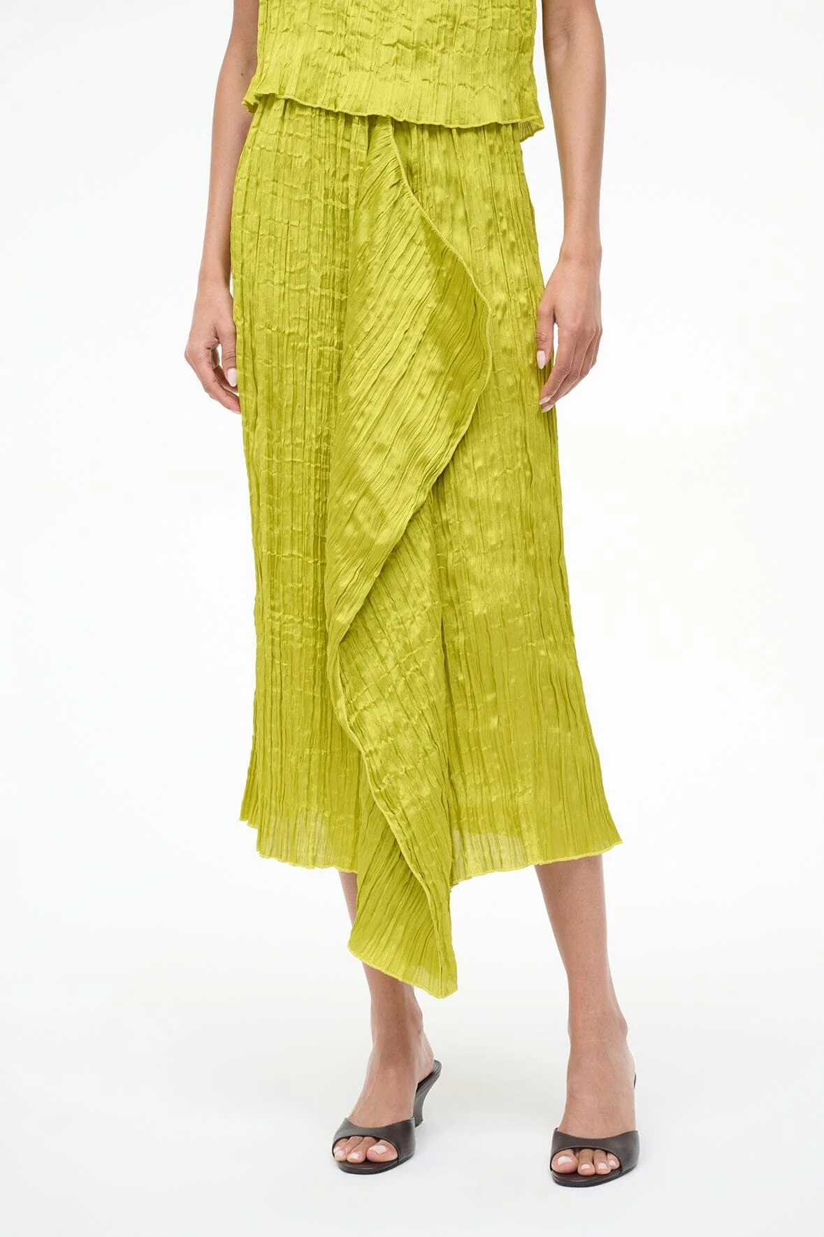 MAI SKIRT | CHARTREUSE PLISSE - Image 2