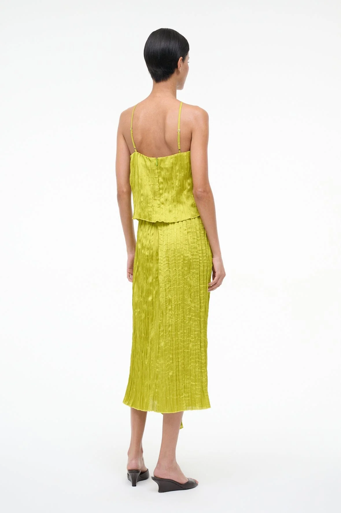 MAI SKIRT | CHARTREUSE PLISSE - Image 3