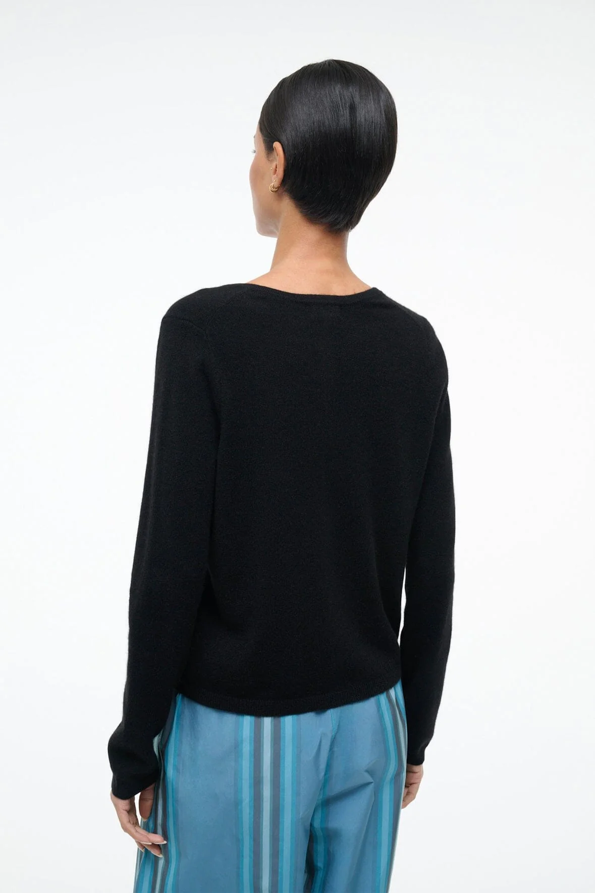 MIDNIGHT CASHMERE CARDIGAN | BLACK PATCHWORK - Image 3