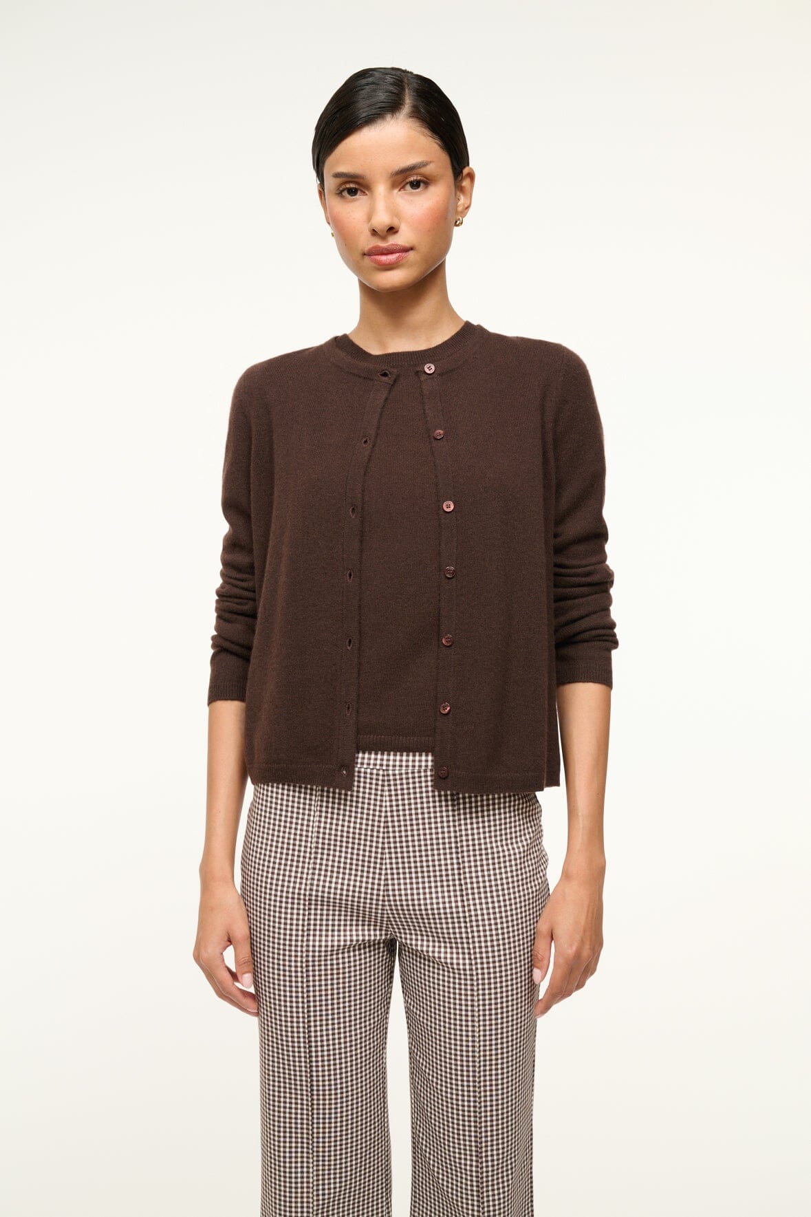 MIDNIGHT CASHMERE CARDIGAN | DARK CHOCOLATE - Image 3