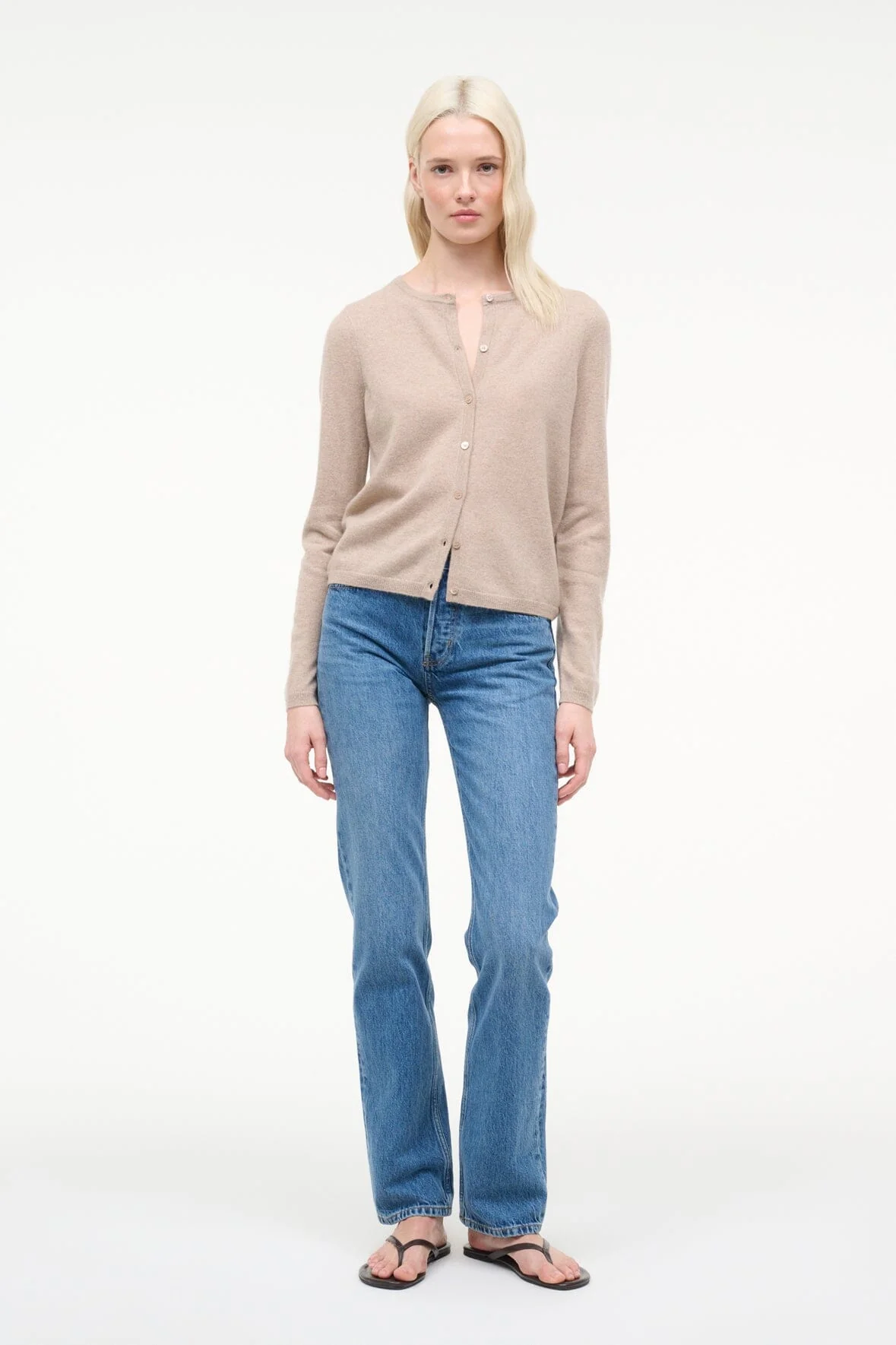 MIDNIGHT CASHMERE CARDIGAN | STONE