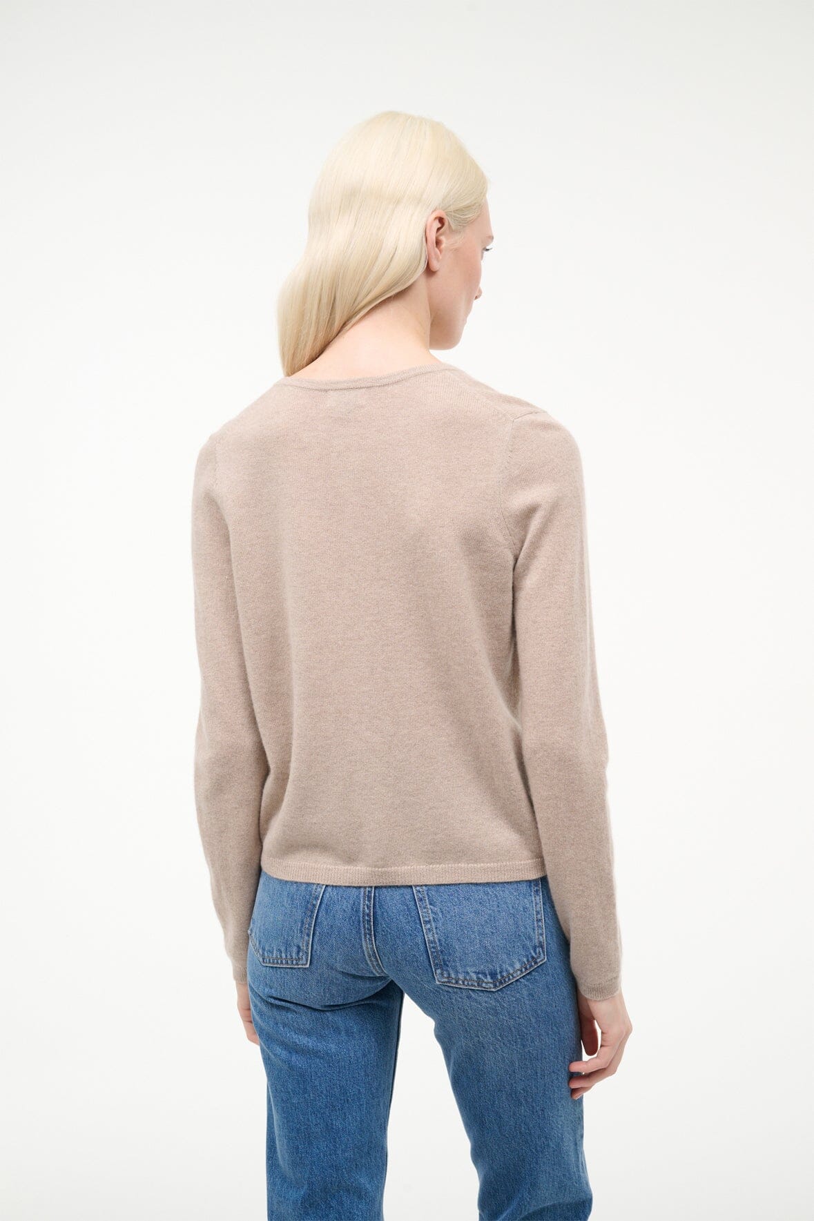 MIDNIGHT CASHMERE CARDIGAN | STONE - Image 3