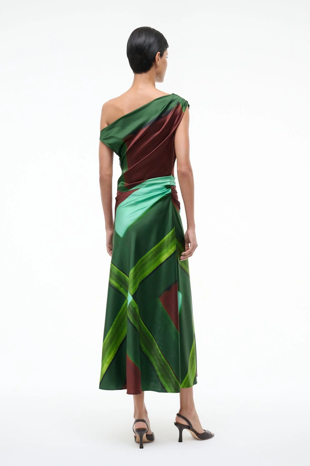 PHARE SILK DRESS | EMERALD PRISM - Image 3