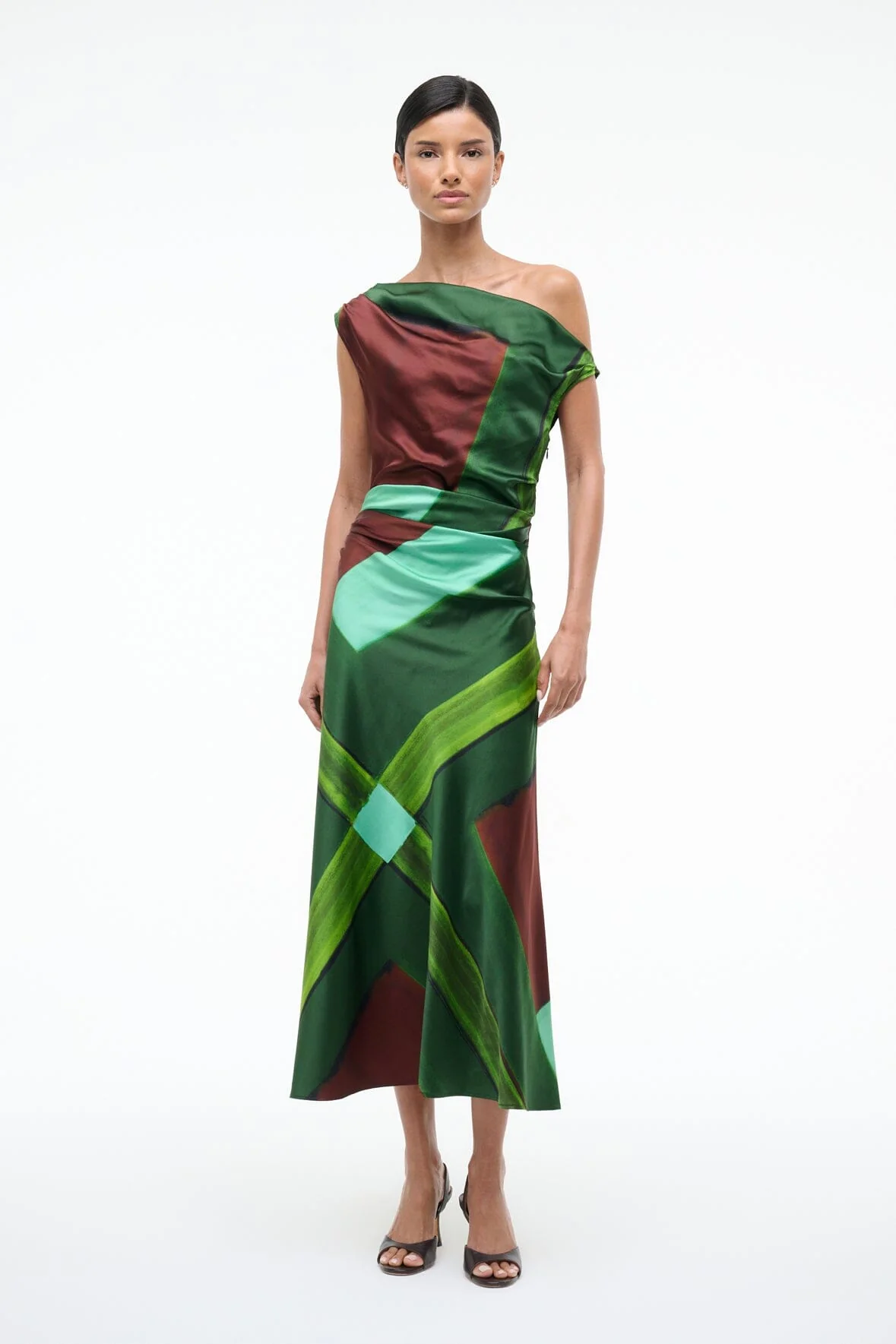 PHARE SILK DRESS | EMERALD PRISM - Image 5