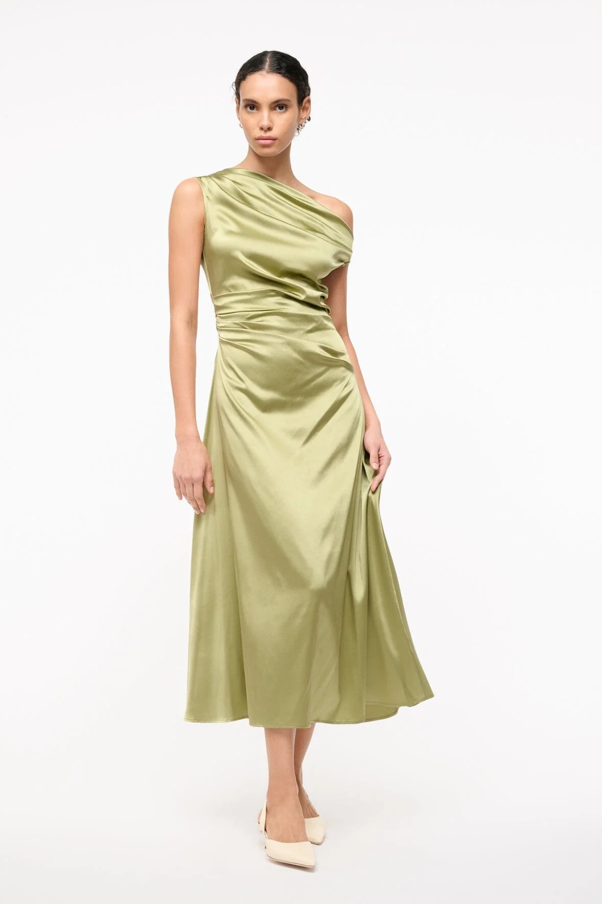 PHARE SILK DRESS | MOSS - Image 6