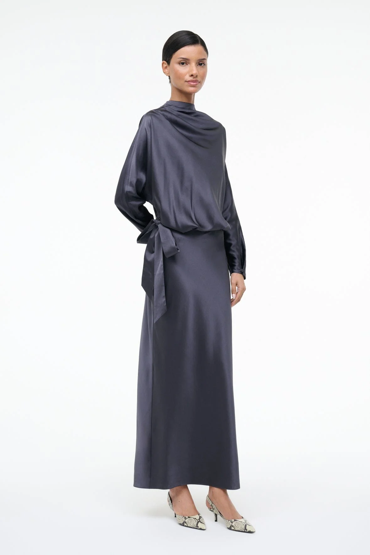 PHOEBE SILK DRESS | NOCTURNE - Image 3