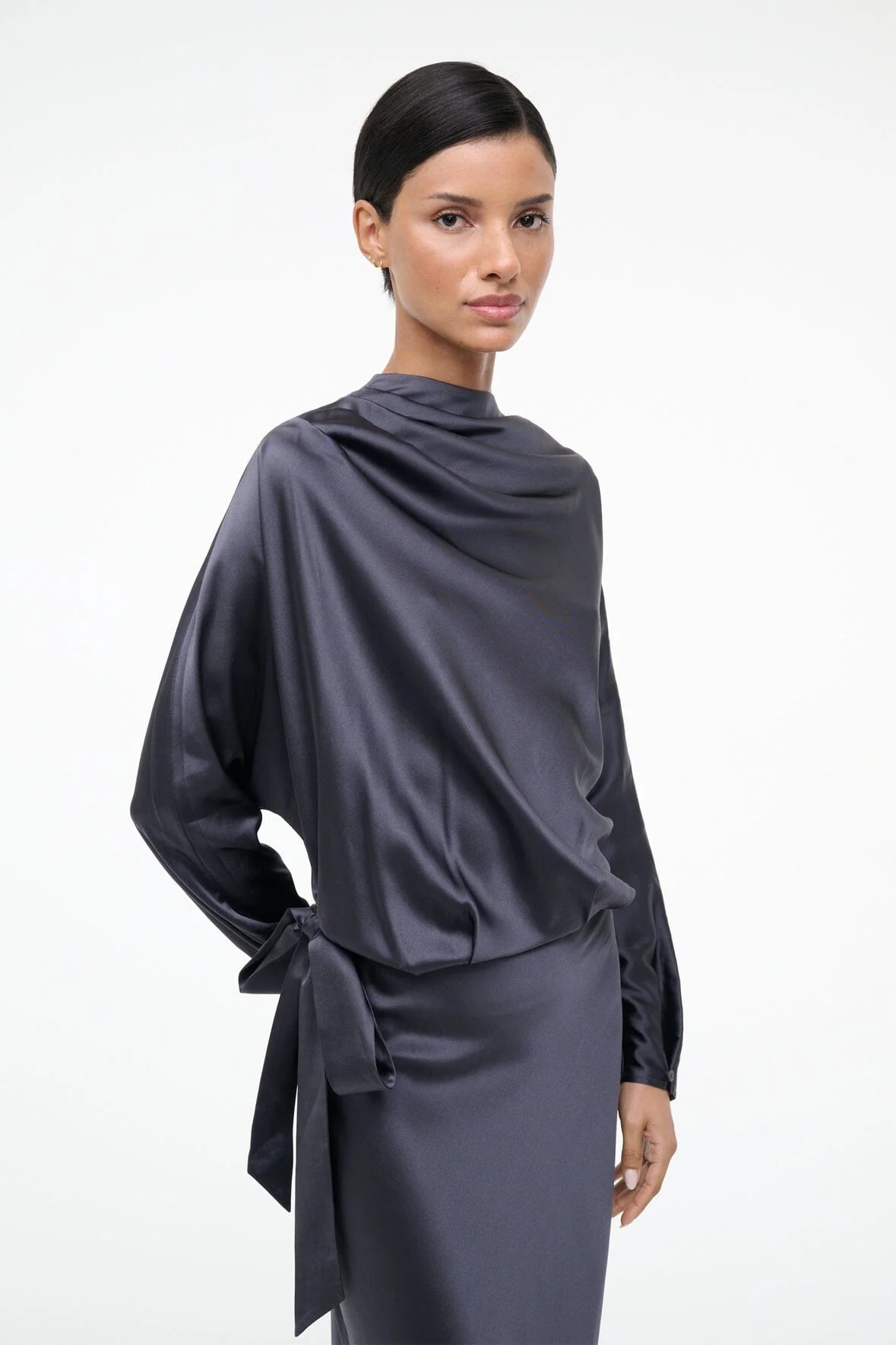 PHOEBE SILK DRESS | NOCTURNE - Image 5