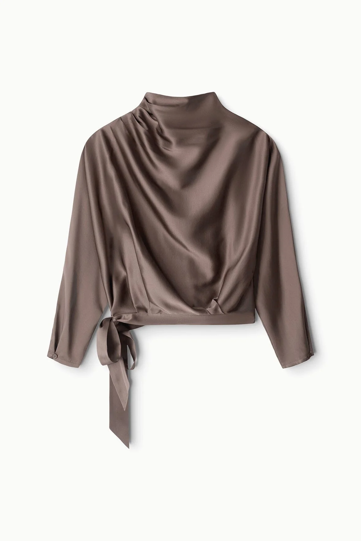 PHOEBE SILK TOP | TRUFFLE - Image 6