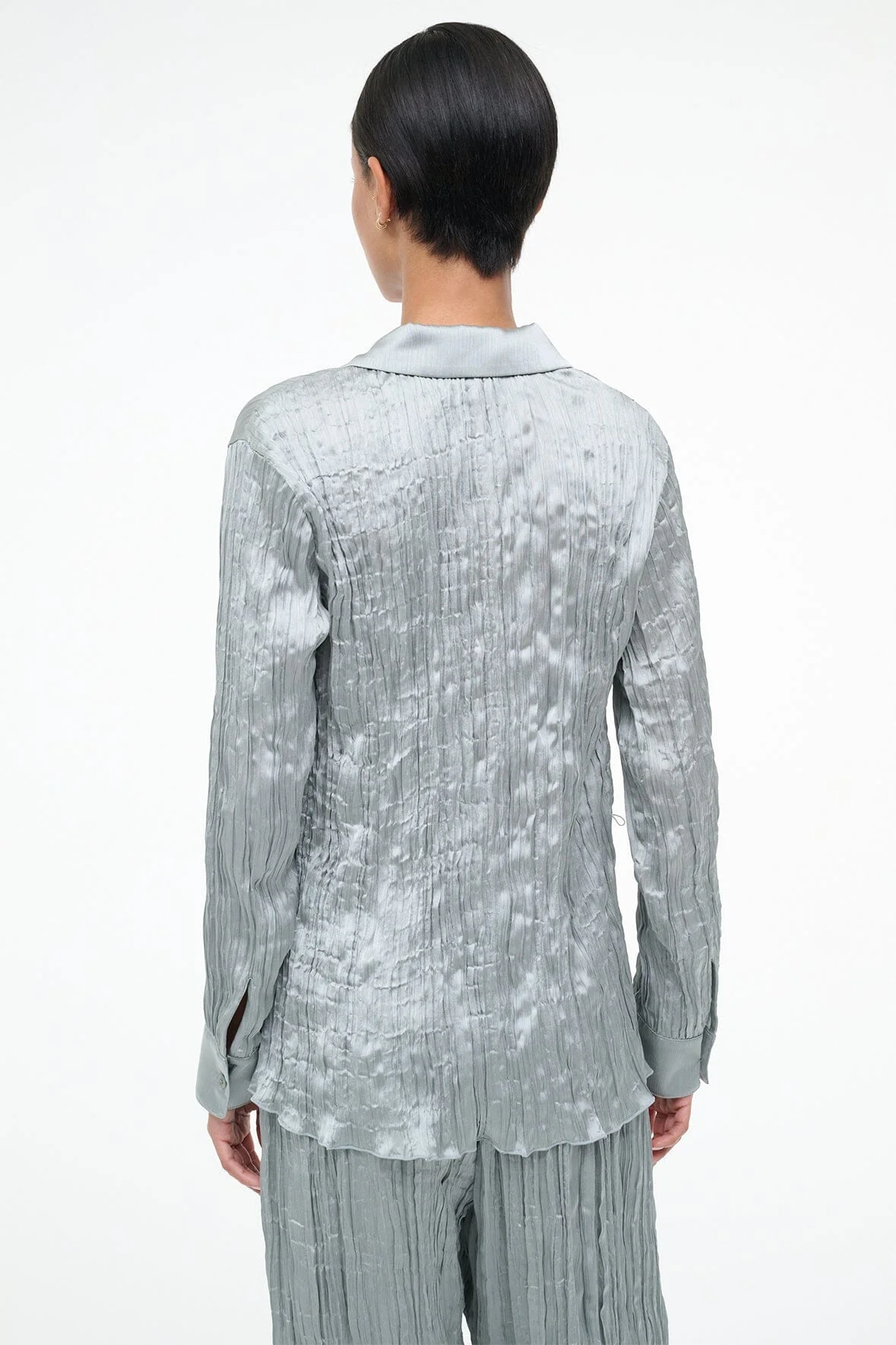 SUKI SHIRT | SILVER SAGE PLISSE - Image 3
