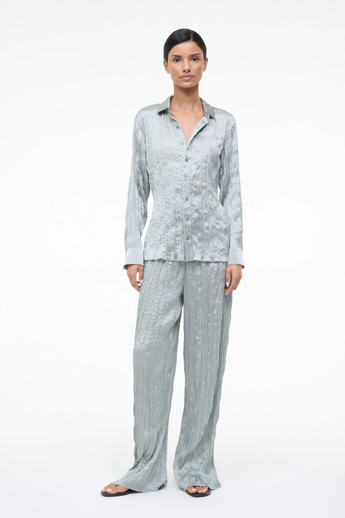 SUKI SHIRT | SILVER SAGE PLISSE - Image 6