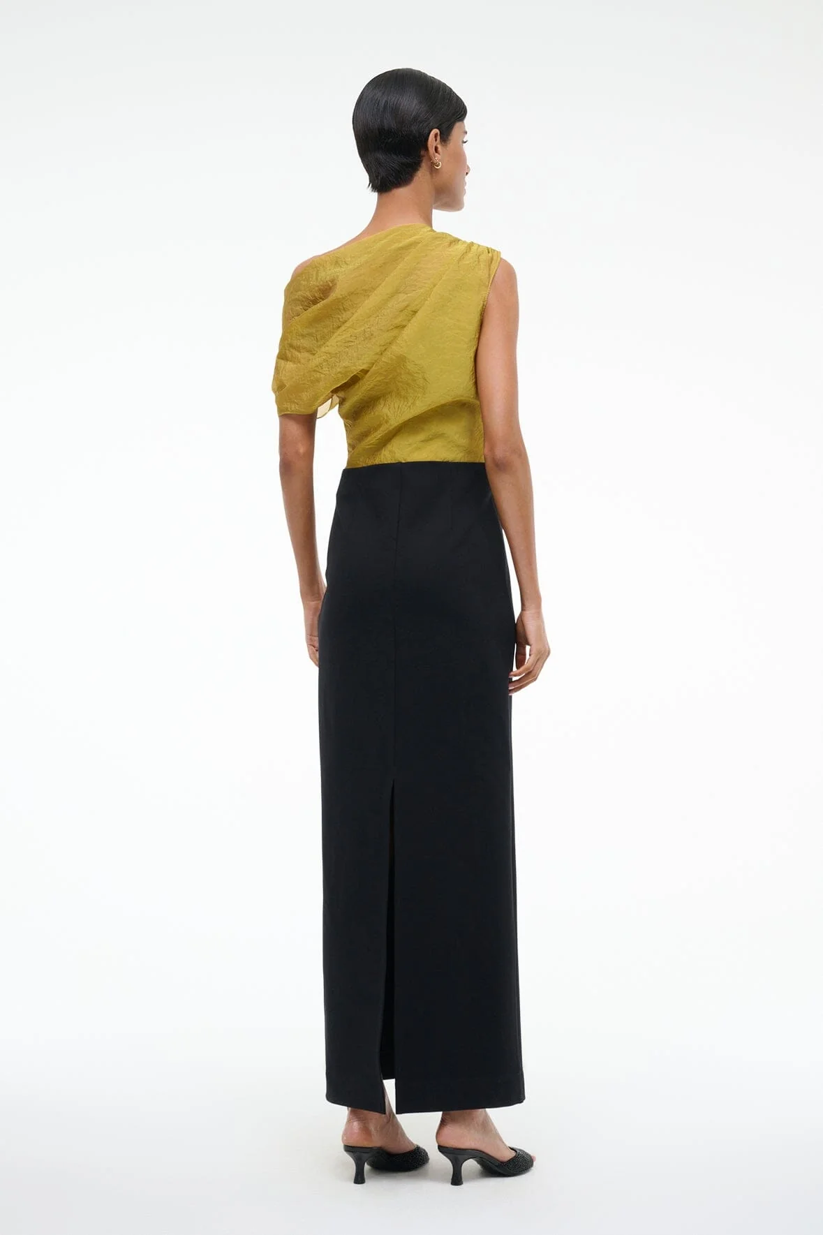 TOPAZ DRESS | CHARTREUSE BLACK - Image 4
